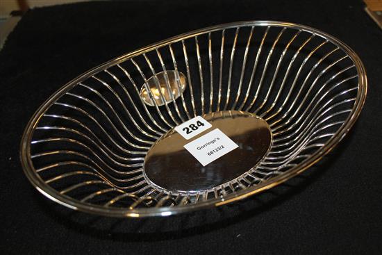 Modern silver bread basket